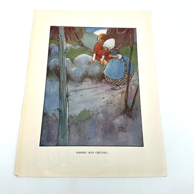 Placa de impresión de arte de cuento de hadas Mabel Lucie Attwell Hansel y Grethel 7x10 Foto 1 de 2