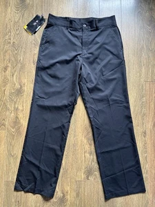 Pantaloni da golf Adidas "Climalite" W36 L32 neri rilassati/dritti nuovi con etichette prezzo consigliato £79 - Foto 1 di 17