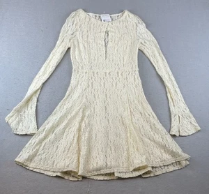 Free People Teen Hexe Spitze Damen Gr. M Minikleid Creme Elfenbein - Bild 1 von 11