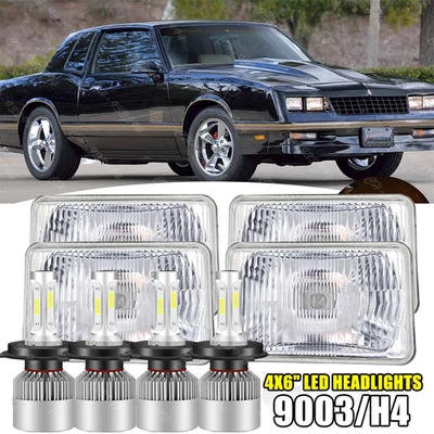 Faros LED de haz alto/bajo de 4x6" pulgadas para Chevrolet Monte Carlo SS 1980-1988 4 piezas Foto 1 de 4