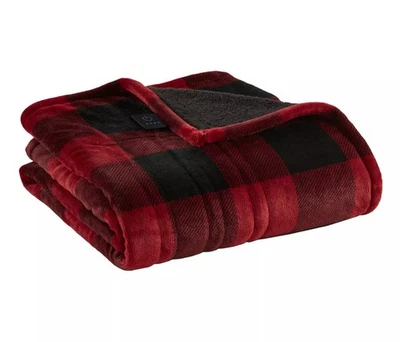 Serta Plush To Sherpa Heated Electric Throw Blanket with Built-in Controller  - Image 1 of 3