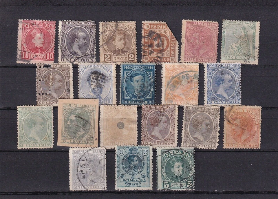 SA19i España años 1870 - 1910 selección de sellos usados Foto 1 de 1