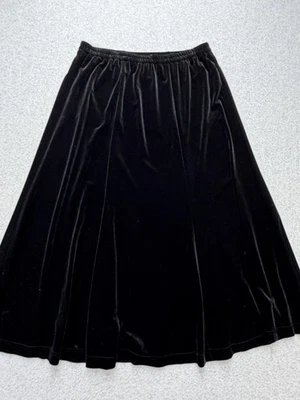 Falda R&M Richards para mujer 16 Terciopelo negro A-Line Midi Cintura elástica Formal 9906 Foto 1 de 4