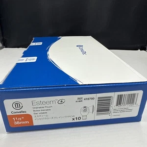 10 Convatec 416750 Esteem Drainable Pouch 1-1/2" (38mm) 1Pc Convex 2030 12" Long - Picture 1 of 4