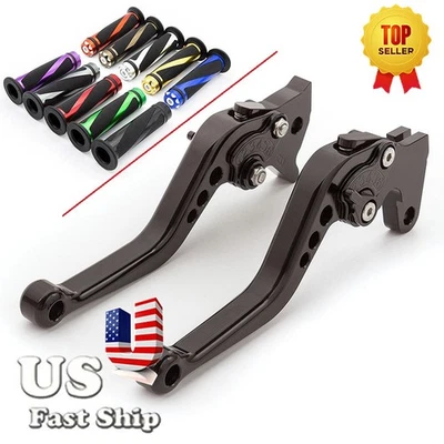 Palanca de embrague de freno corta CNC y empuñaduras para Honda CBR1000RR 04-07 CB1000R 08-16 Foto 1 de 4