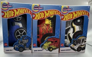 Hot Wheels MICRO TEENIES 3 Plush Bone Shaker Rodger Dodger Twin Mill 80thmattel - Picture 1 of 3