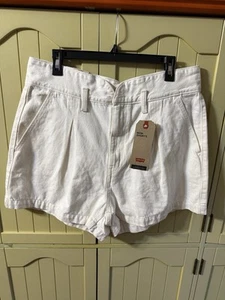 Levi’s Mom Damenshorts Baumwolle Größe 32 weiß hoher Bund A-Linie entspannt (CJ8)  - Bild 1 von 7