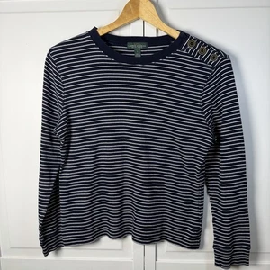 Ralph Lauren | Women’s | Long Sleeve | Striped Shirt | Cotton  Nautical Preppy L - Picture 1 of 8