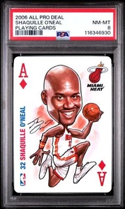 SHAQUILLE O'NEAL SHAQ 2006 All Pro Deal Ace of Diamonds Playing Cards Heat PSA 8 - Picture 1 of 2