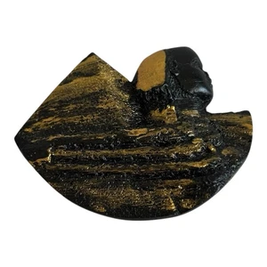 Abstract Black & Gold Textured Art Magnet Sculpture Egypt Head Bust Unique Decor - Picture 1 of 2