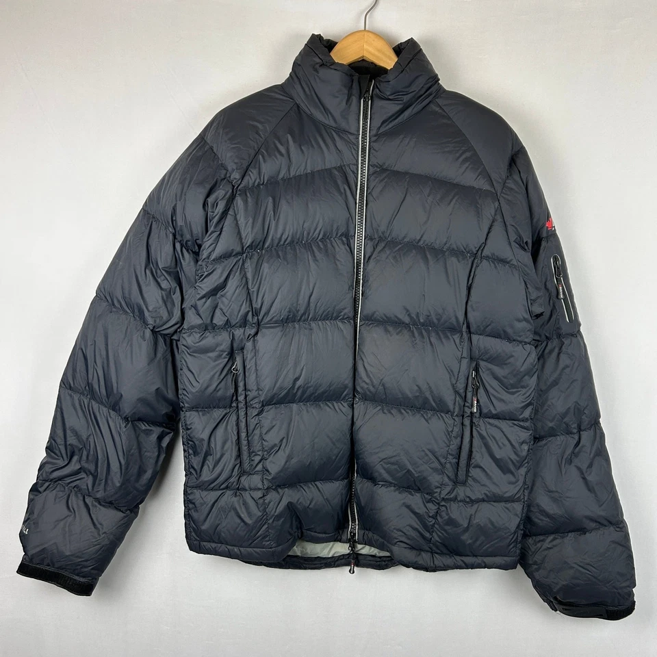 Baffin Goose Down Puffer Jacket Black Full Zip Hideaway Hood Men's Size L - Image 1 of 4