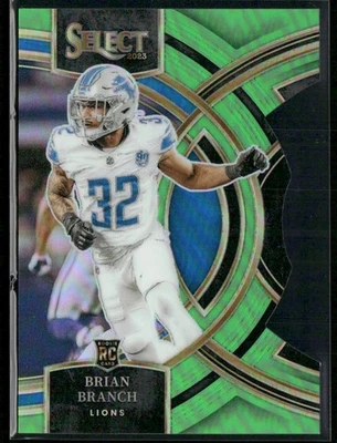 2023 Select - Premier Level Brian Branch #135 Neon Green Prizm Die-Cut /499 (RC) - Image 1 of 2