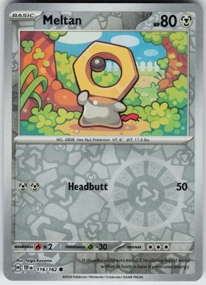 Pokemon Meltan 116/162 SV05: Temporal Forces NM Reverse Holo card - Image 1 of 2