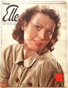 Pour ELLE n° 9 du 9 Octobre 1940 ancienne revue avec lainages pour prisonniers - Imagen 1 de 4