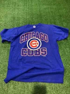 VINTAGE 1995 CHICAGO CUBS T-SHIRT Royal Color Reprint AN47045 - Picture 1 of 2