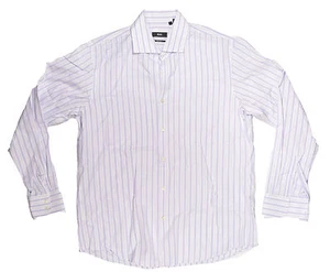 Hugo Boss GERALD Mens Dress Shirt Regular fit 16.5 White/Lavender NEW - Picture 1 of 2
