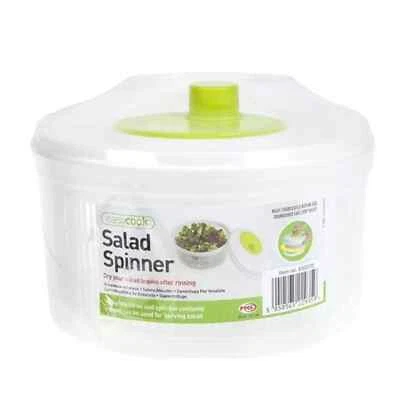 LARGE SALAD SPINNER VEGETABLE VEG LEAF DRYER DRAINER COLANDER PLASTIC BOWL LARG
