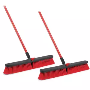 Libman 24 In. High Power Multi-Surface Push Broom with 60 In. Steel Handle 2-Pk - Picture 1 of 12
