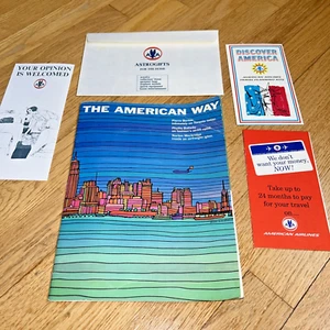 1967 AMERICAN AIRLINES AMERICAN WAY Mag with 4 Mail Brochures STEWARDESS Uniform - Picture 1 of 23