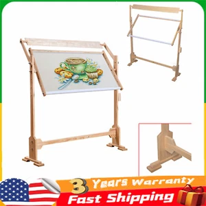 Needlework Adjustable Embroidery Stand Wooden Frame Cross Stitch Floor Stand - Bild 1 von 6