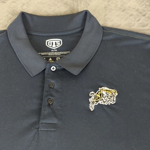Navy Midshipmen Football Polo Shirt UTS Embroidered Blue Short Sleeve Men XL Cover