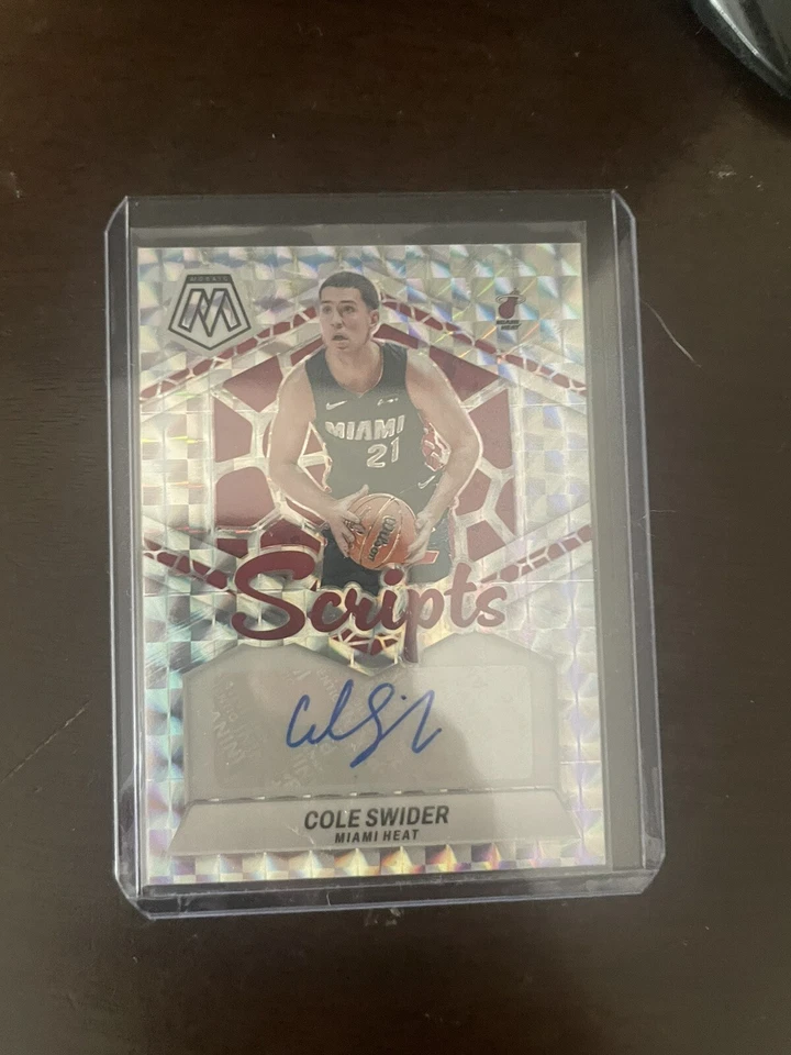 2023-24 Panini Mosaic Cole Swider Auto Scripts Prizm #MS-CSH Miami Heat - Image 1 of 1