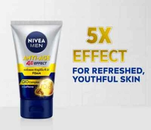 Nivea Men Anti Aging Q10 Wrinkle Repair Face Cleanser Foam 4D 10 in 1 100g - Picture 1 of 6