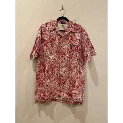 Jimmy Z Vintage  Red/White  Button Up Short Aloha S/S Men medium - Image 1 of 4
