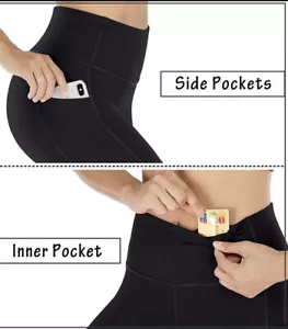 Heathyoga Black Leggings with pockets black size Medium - Picture 1 of 14