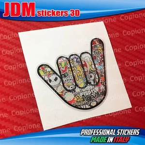 Adesivo 3D resinato STICKER BOMB Shoker Hand NO WORRIES JDM auto moto - Picture 1 of 1