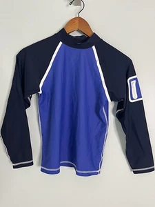 Lands End Kids Rash Guard Size Medium (10-12) Blue Long Sleeve - Picture 1 of 4