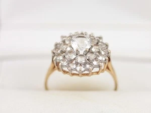 Cluster Ring 9 kt Gold Damen Atemberaubend Größe N 375 2,8 g AE56 - Bild 1 von 4