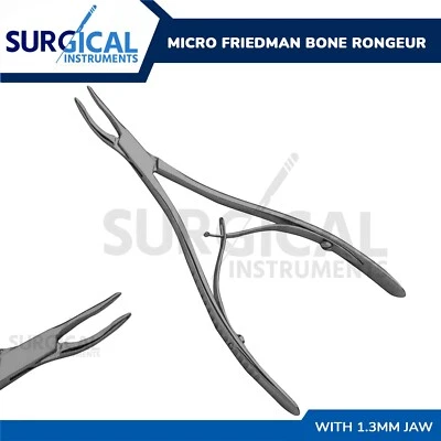 Micro Friedman Bone Rongeur Curvo Cirúrgico Dental 1,3mm Mandíbula Grau Alemão - Imagem 1 de 3