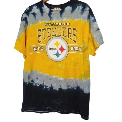Pittsburgh Steelers Men XL Tie Dye T Shirt Gold Black NFL Short Sleeve NFC North Cover