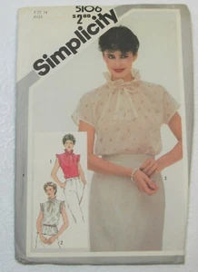Simplicity 5106 Sewing Pattern Misses' Blouses Shirts Sz. 14 Uncut Vintage - Picture 1 of 4