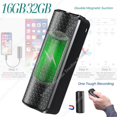 Digital Spy Voice Activated Recorder Mini Hidden Audio Recording Device 16/32GB - Image 1 of 4