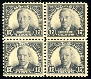 USAstamps Unused FVF US 1925 Wilson Flat Press Block Scott 623 OG MNH - Picture 1 of 2