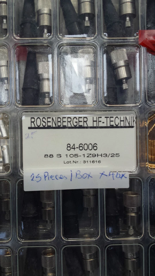 25 Pack Rosenberger 88S105-1Z9H3 HIGH FREQUENCY CONNECTORS - Image 1 of 1