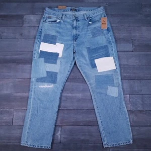POLO RALPH LAUREN The Avery Boyfriend Distressed Patchwork Jeans Womens Size 32 - Picture 1 of 10