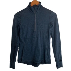 Lululemon Outrun 1/2 Zip Running Luon Spray Jacquard Alberta Lake Black Pullover - Bild 1 von 11