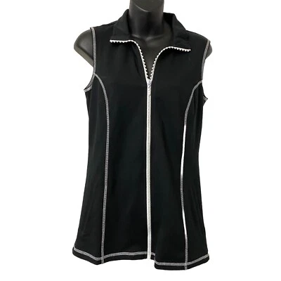 Quacker Factory Women XXS Rhinestone Zip  Vest Embroidered Fairy Goth WhimsyGoth - Image 1 of 4