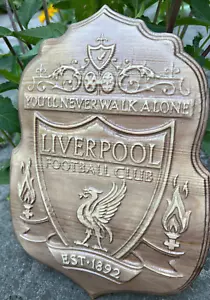 Liverpool FC Logo Wood Carved Large Picture Panno Football Club 3D Handmade Engl - Picture 1 of 24