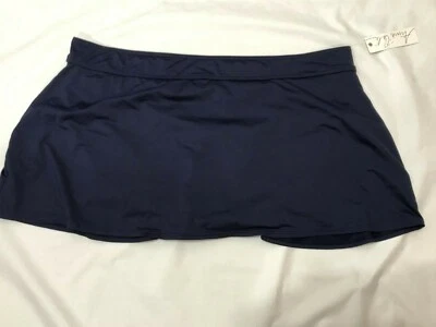 Anne Cole Plus Size Swim Skirt 24W Full Attached Brief Navy 19PB40001 - Image 1 of 4