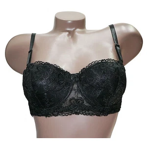 Reggiseno Trifolium tutti i giorni ferretto imbottito ricamato pizzo balconcino nero 73323 - Foto 1 di 2