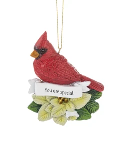 Ganz "You are Special" Cardinal on Poinsettia Ornament - Picture 1 of 1