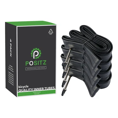 4x Positz Road Bike Inner Bicycle Tubes - 700x18/25C, 48mm Presta Valve, Butyl - image 1 of 2