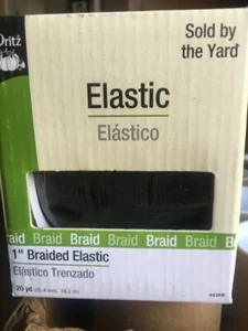 Dritz 9435-B Braided Elastic 1" X 20yd-Black - Picture 1 of 1