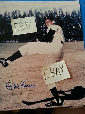 Autographed Don Larsen NY Yankee Perfect Pitcher 10 Sepia Photo NA - Image 1 of 4