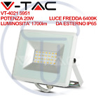 V-TAC VT-4021 5951 Faro LED SMD 20W E-Series Colore Bianco 6400K IP65 da esterno