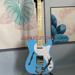 Guitarra Eléctrica Azul Metálico TL Thinline Semi-Hueco Cuello Arce Puente Jazz - Imagen 1 de 8